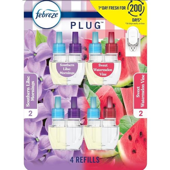 Febreze Plug Air Freshener Refills - 2 Scents- Pack of 4 Refills- NEW - Picture 1 of 7
